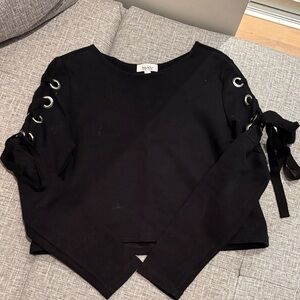 Nicole Miller Black Lace-Up Sleeves